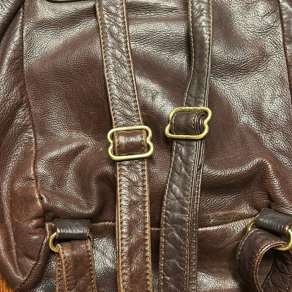 🔥Vintage Cursive LL Bean Stamped Logo Leather Backpack Multiple Pockets EUC - Picture 5 of 10
